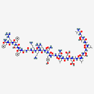 molecular formula C127H197N37O36 B561587 H-Val-Gly-Thr-Ala-Leu-Gly-Ser-Leu-Ala-Glu-Glu-Leu-Asn-Gly-Tyr-Asn-Arg-Lys-Lys-Gly-Gly-Phe-Ser-Phe-Arg-Phe-NH2 CAS No. 881640-56-8