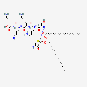 molecular formula C65H126N10O12S B561590 L-Lysine,S-[(2R)-2,3-bis[(1-oxohexadecyl)oxy]propyl]-L-cysteinyl-L-seryl-L-lysyl-L-lysyl-L-lysyl- CAS No. 868247-72-7