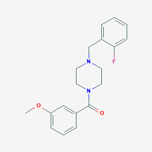 molecular formula C19H21FN2O2 B5615901 1-(2-fluorobenzyl)-4-(3-methoxybenzoyl)piperazine 