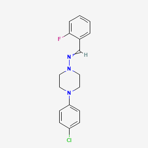molecular formula C17H17ClFN3 B5615938 4-(4-chlorophenyl)-N-(2-fluorobenzylidene)-1-piperazinamine 