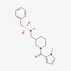 molecular formula C19H25N3O3S B5615940 N-({1-[(1-methyl-1H-pyrrol-2-yl)carbonyl]piperidin-3-yl}methyl)-1-phenylmethanesulfonamide 