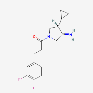 molecular formula C16H20F2N2O B5615948 (3R*,4S*)-4-cyclopropyl-1-[3-(3,4-difluorophenyl)propanoyl]pyrrolidin-3-amine 