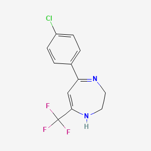 molecular formula C12H10ClF3N2 B5615961 5-(4-chlorophenyl)-7-(trifluoromethyl)-2,3-dihydro-1H-1,4-diazepine 