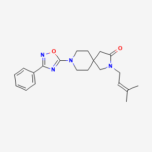 molecular formula C21H26N4O2 B5615968 2-(3-methyl-2-buten-1-yl)-8-(3-phenyl-1,2,4-oxadiazol-5-yl)-2,8-diazaspiro[4.5]decan-3-one 