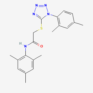 molecular formula C20H23N5OS B5616017 2-{[1-(2,4-dimethylphenyl)-1H-tetrazol-5-yl]thio}-N-mesitylacetamide 