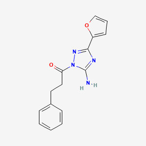molecular formula C15H14N4O2 B5616018 3-(2-furyl)-1-(3-phenylpropanoyl)-1H-1,2,4-triazol-5-amine 