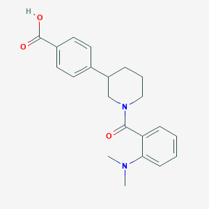 molecular formula C21H24N2O3 B5616031 4-{1-[2-(dimethylamino)benzoyl]piperidin-3-yl}benzoic acid 