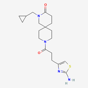 molecular formula C19H28N4O2S B5616034 9-[3-(2-amino-1,3-thiazol-4-yl)propanoyl]-2-(cyclopropylmethyl)-2,9-diazaspiro[5.5]undecan-3-one 