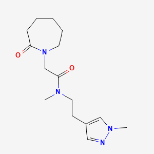 molecular formula C15H24N4O2 B5616054 N-methyl-N-[2-(1-methyl-1H-pyrazol-4-yl)ethyl]-2-(2-oxoazepan-1-yl)acetamide 