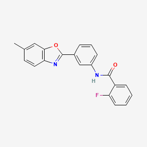 molecular formula C21H15FN2O2 B5616075 2-fluoro-N-[3-(6-methyl-1,3-benzoxazol-2-yl)phenyl]benzamide 