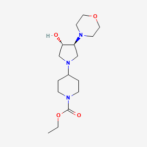 molecular formula C16H29N3O4 B5616078 ethyl 4-[(3S*,4S*)-3-hydroxy-4-(4-morpholinyl)-1-pyrrolidinyl]-1-piperidinecarboxylate 
