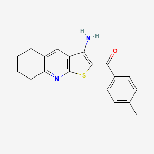 molecular formula C19H18N2OS B5616088 (3-amino-5,6,7,8-tetrahydrothieno[2,3-b]quinolin-2-yl)(4-methylphenyl)methanone 