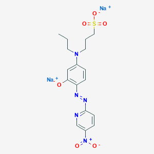 molecular formula C17H19N5Na2O6S B056161 disodium;3-[4-[(5-nitropyridin-2-yl)diazenyl]-3-oxido-N-propylanilino]propane-1-sulfonate CAS No. 115408-94-1