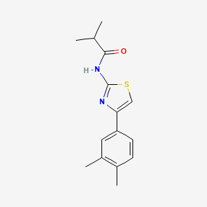 molecular formula C15H18N2OS B5616106 N-[4-(3,4-dimethylphenyl)-1,3-thiazol-2-yl]-2-methylpropanamide 