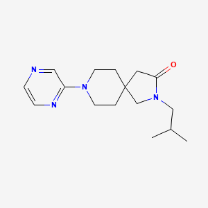 molecular formula C16H24N4O B5616117 2-isobutyl-8-(2-pyrazinyl)-2,8-diazaspiro[4.5]decan-3-one 