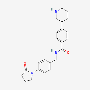 molecular formula C23H27N3O2 B5616118 N-[4-(2-oxopyrrolidin-1-yl)benzyl]-4-piperidin-3-ylbenzamide 