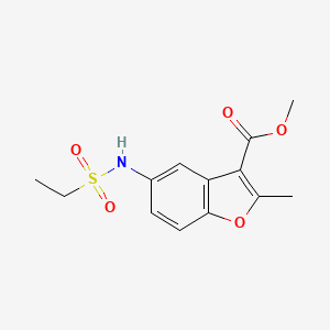 molecular formula C13H15NO5S B5616139 methyl 5-[(ethylsulfonyl)amino]-2-methyl-1-benzofuran-3-carboxylate 
