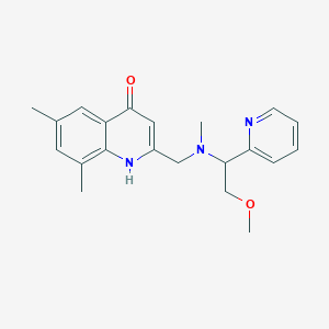 molecular formula C21H25N3O2 B5616141 2-{[(2-methoxy-1-pyridin-2-ylethyl)(methyl)amino]methyl}-6,8-dimethylquinolin-4-ol 