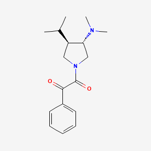molecular formula C17H24N2O2 B5616161 2-[(3S*,4R*)-3-(dimethylamino)-4-isopropylpyrrolidin-1-yl]-2-oxo-1-phenylethanone 