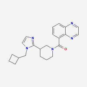 molecular formula C22H25N5O B5616191 5-({3-[1-(cyclobutylmethyl)-1H-imidazol-2-yl]-1-piperidinyl}carbonyl)quinoxaline 
