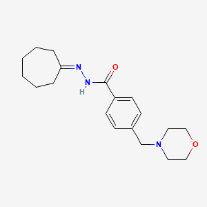 molecular formula C19H27N3O2 B5616192 N'-cycloheptylidene-4-(4-morpholinylmethyl)benzohydrazide 