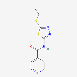 molecular formula C10H10N4OS2 B5616200 N-[5-(ethylthio)-1,3,4-thiadiazol-2-yl]isonicotinamide 