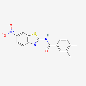 molecular formula C16H13N3O3S B5616208 3,4-dimethyl-N-(6-nitro-1,3-benzothiazol-2-yl)benzamide CAS No. 313502-15-7