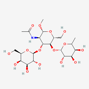 molecular formula C21H37NO15 B561621 Lewis A Trisaccharide, Methyl Glycoside CAS No. 186315-40-2