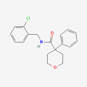 molecular formula C19H20ClNO2 B5616215 N-(2-chlorobenzyl)-4-phenyltetrahydro-2H-pyran-4-carboxamide 