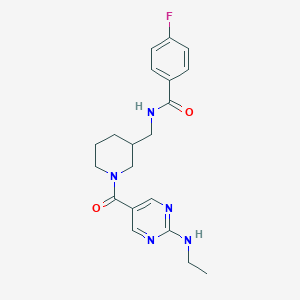 molecular formula C20H24FN5O2 B5616237 N-[(1-{[2-(ethylamino)pyrimidin-5-yl]carbonyl}piperidin-3-yl)methyl]-4-fluorobenzamide 