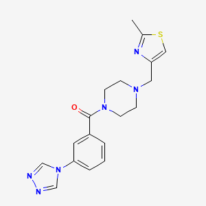molecular formula C18H20N6OS B5616249 1-[(2-methyl-1,3-thiazol-4-yl)methyl]-4-[3-(4H-1,2,4-triazol-4-yl)benzoyl]piperazine 