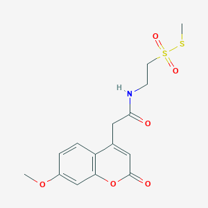 2-(7-Methoxy-2-oxochromen-4-yl)-N-(2-methylsulfanylsulfonylethyl)acetamide