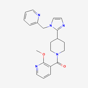 molecular formula C21H23N5O2 B5616282 2-methoxy-3-({4-[1-(pyridin-2-ylmethyl)-1H-imidazol-2-yl]piperidin-1-yl}carbonyl)pyridine 