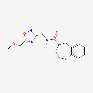 molecular formula C16H19N3O4 B5616316 N-{[5-(methoxymethyl)-1,2,4-oxadiazol-3-yl]methyl}-2,3,4,5-tetrahydro-1-benzoxepine-4-carboxamide 