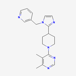 molecular formula C20H24N6 B5616320 4,5-dimethyl-6-{4-[1-(3-pyridinylmethyl)-1H-imidazol-2-yl]-1-piperidinyl}pyrimidine 