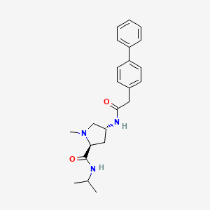 molecular formula C23H29N3O2 B5616324 (4R)-4-[(biphenyl-4-ylacetyl)amino]-N-isopropyl-1-methyl-L-prolinamide 