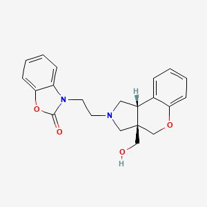 molecular formula C21H22N2O4 B5616328 3-{2-[(3aS*,9bS*)-3a-(hydroxymethyl)-1,3a,4,9b-tetrahydrochromeno[3,4-c]pyrrol-2(3H)-yl]ethyl}-1,3-benzoxazol-2(3H)-one 