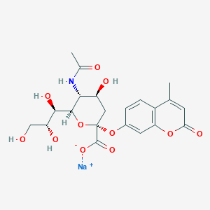 molecular formula C21H24NNaO11 B561634 2'-(4-Methylumbelliferyl)-alpha-D-N-acetylneuraminic acid, sodium salt CAS No. 76204-02-9