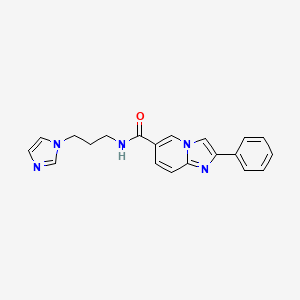 molecular formula C20H19N5O B5616346 N-[3-(1H-imidazol-1-yl)propyl]-2-phenylimidazo[1,2-a]pyridine-6-carboxamide 