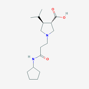 molecular formula C16H28N2O3 B5616369 (3S*,4S*)-1-[3-(cyclopentylamino)-3-oxopropyl]-4-isopropyl-3-pyrrolidinecarboxylic acid 