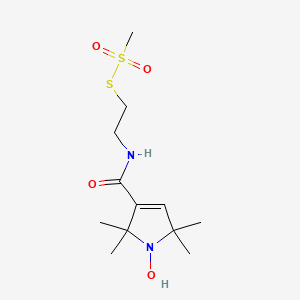 molecular formula C12H22N2O4S2 B561637 (1-氧基-2,2,5,5-四甲基吡咯啉-3-基)氨基甲酰甲烷硫酸盐 CAS No. 384342-59-0