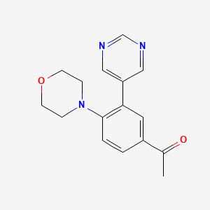 1-(4-morpholin-4-yl-3-pyrimidin-5-ylphenyl)ethanone