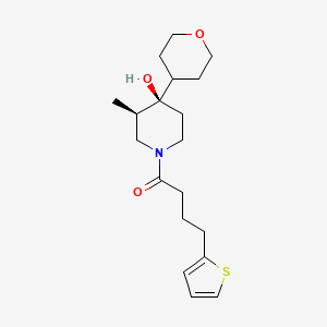 molecular formula C19H29NO3S B5616376 (3R*,4R*)-3-methyl-4-(tetrahydro-2H-pyran-4-yl)-1-[4-(2-thienyl)butanoyl]-4-piperidinol 