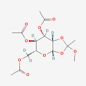 molecular formula C15H22O10 B561638 2,3,4,6,6'-Pentadeuterio-3,4,6-tri-O-acetyl-beta-D-mannopyranose 1,2-(Methyl Orthoacetate) CAS No. 384342-60-3