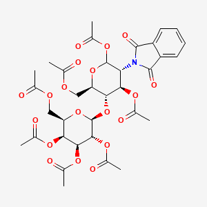 molecular formula C34H39NO19 B561639 1,3,6-Tri-O-acetyl-2-deoxy-2-(1,3-dioxo-1,3-dihydro-2H-isoindol-2-yl)-4-O-(2,3,4,6-tetra-O-acetyl-beta-D-galactopyranosyl)-D-glucopyranose CAS No. 129647-37-6