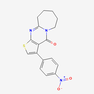 molecular formula C17H15N3O3S B5616404 3-(4-nitrophenyl)-7,8,9,10-tetrahydrothieno[2',3':4,5]pyrimido[1,2-a]azepin-4(6H)-one 