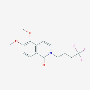 molecular formula C15H16F3NO3 B5616412 5,6-dimethoxy-2-(4,4,4-trifluorobutyl)isoquinolin-1(2H)-one 