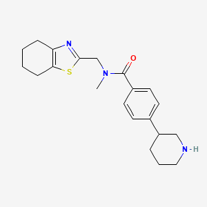 molecular formula C21H27N3OS B5616417 N-methyl-4-piperidin-3-yl-N-(4,5,6,7-tetrahydro-1,3-benzothiazol-2-ylmethyl)benzamide 