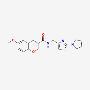 6-methoxy-N-{[2-(1-pyrrolidinyl)-1,3-thiazol-4-yl]methyl}-3-chromanecarboxamide