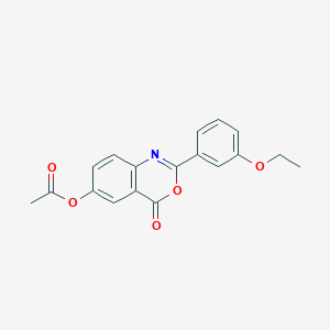 molecular formula C18H15NO5 B5616466 2-(3-ethoxyphenyl)-4-oxo-4H-3,1-benzoxazin-6-yl acetate 